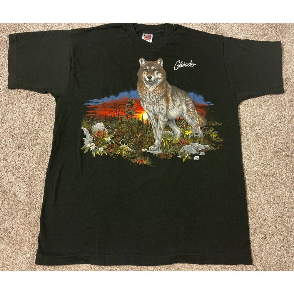 Vintage 90’s Mens XL Colorado Wolves Single Stitch Habitat Graphic T-Shirt